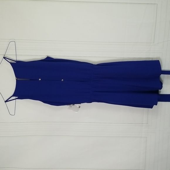 Vince Camuto SZ S Kenya Nile Romper NEW Cobalt Blue Short Button Back 9137933 - Picture 2 of 10